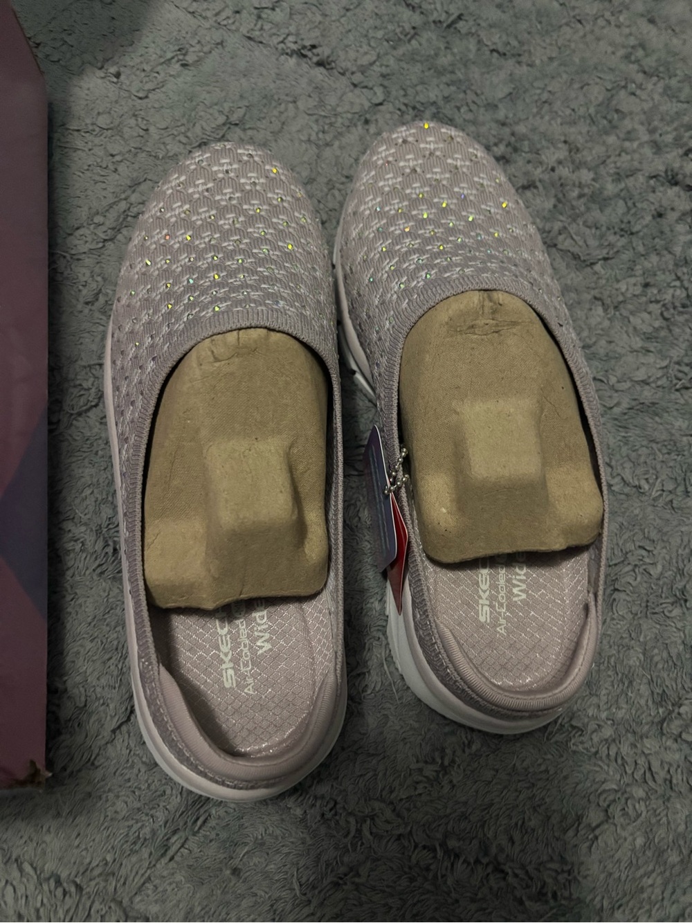Skechers Box with Lavender-Purple and White Accents